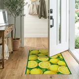 Yellow Zesty Lemon Slices Fruit Pattern Area Rug