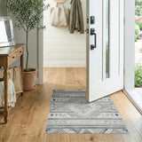 Southwestern Grey Grey Geometric Southwestern Area Rug