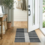 Bold Black White Striped No. 64 Area Rug
