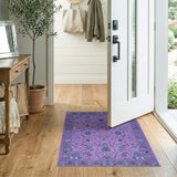 Traditional Persian Elegant Purple Floral Persian Area Rug