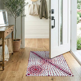 Modern Red Polka Dot Abstract Area Rug