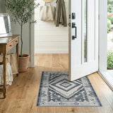 Grey Southwestern Diamond Geometric Rug