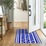 Bold Blue Tribal Geometric Area Rug