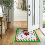 Festive Cartoon Snowman Kids Area Rug