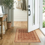 Distressed Arrow Area Rug in Brown Tan