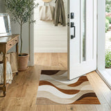 Wavy Brown and Tan Wavy Brown Tan Abstract Area Rug