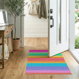 Vibrant Rainbow Serape Stripe Area Rug