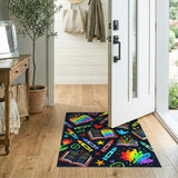 Rainbow Books and Crayons Kids Area Rug