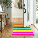 Vibrant Striped Multi-Color Area Rug
