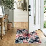 Pink Hibiscus Ink Splash Area Rug