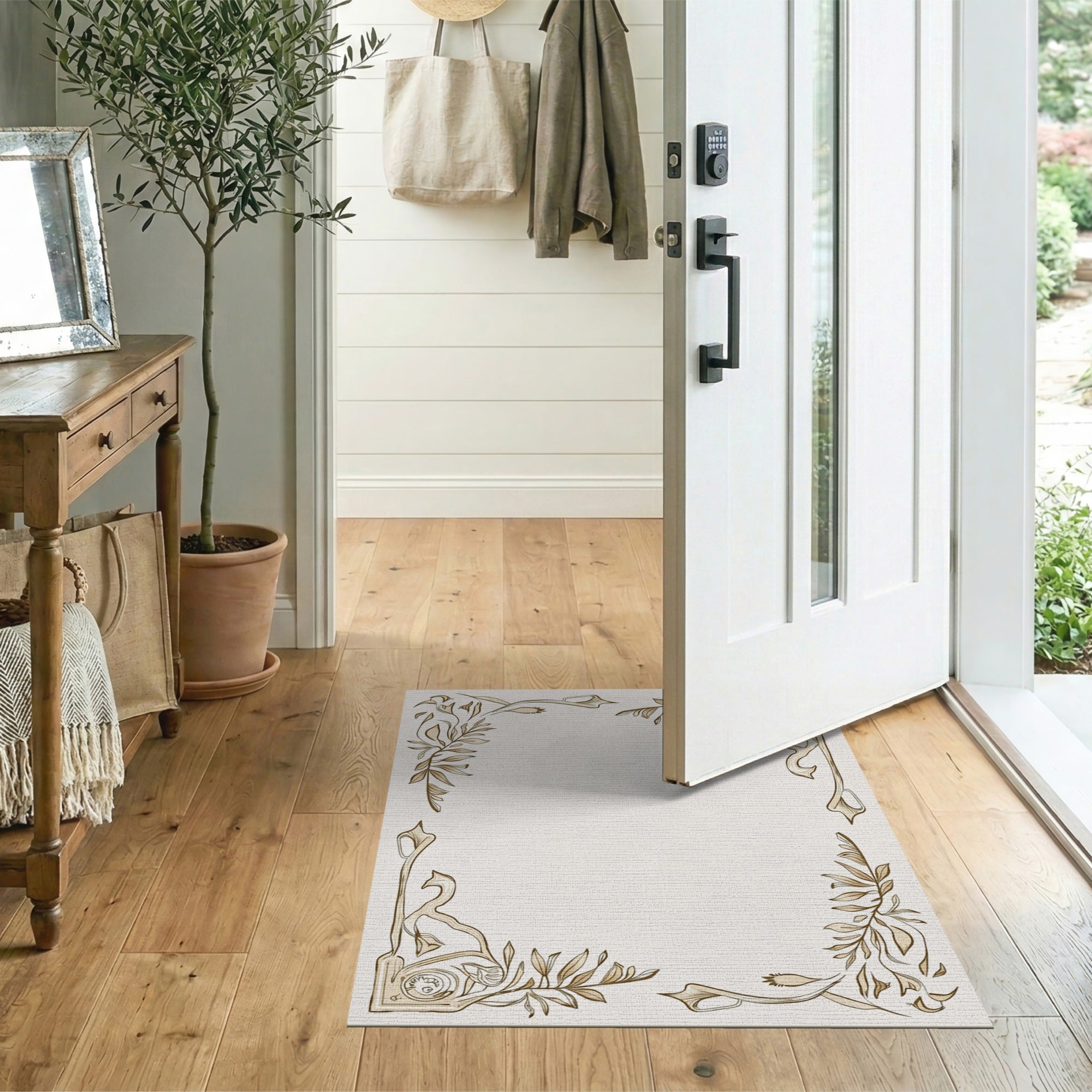 Floral Vintage Ornate Beige Floral Vintage Area Rug