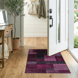 Purple Patchwork Geometric Area Rug