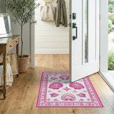 Pink Seashell Starfish Coastal Area Rug