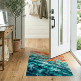 Coastal Sunset Waves Area Rug