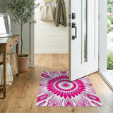Pink Radiant Mandala Flower Area Rug