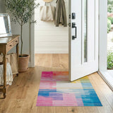Vibrant Geometric Modern Vibrant Multi-Color Geometric Stripe Area Rug