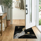 Black Marble Gold Abstract Area Rug