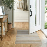 Beige Neutral Wavy Stripe Area Rug