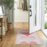 Ombre Stacked Hearts Pink Area Rug