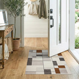 Geometric Modern Geometric Grey Block Area Rug