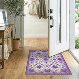 Purple Floral Vintage Purple Peony Floral Vintage Area Rug