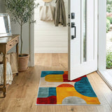 Vibrant Multi-Color Geometric Shag Area Rug