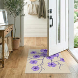 Purple Floral Branch Area Rug