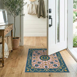 Opulent Pink Persian Floral Medallion Rug