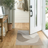 Beige Abstract Wave Area Rug