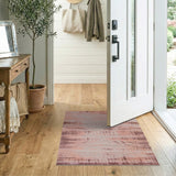 Blush Pink Distressed Abstract Area Rug