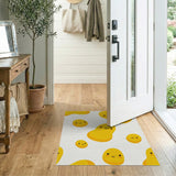 Cheerful Yellow Cartoon Peanut Pattern Rug