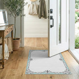 Traditional Teal Persian Border Area Rug