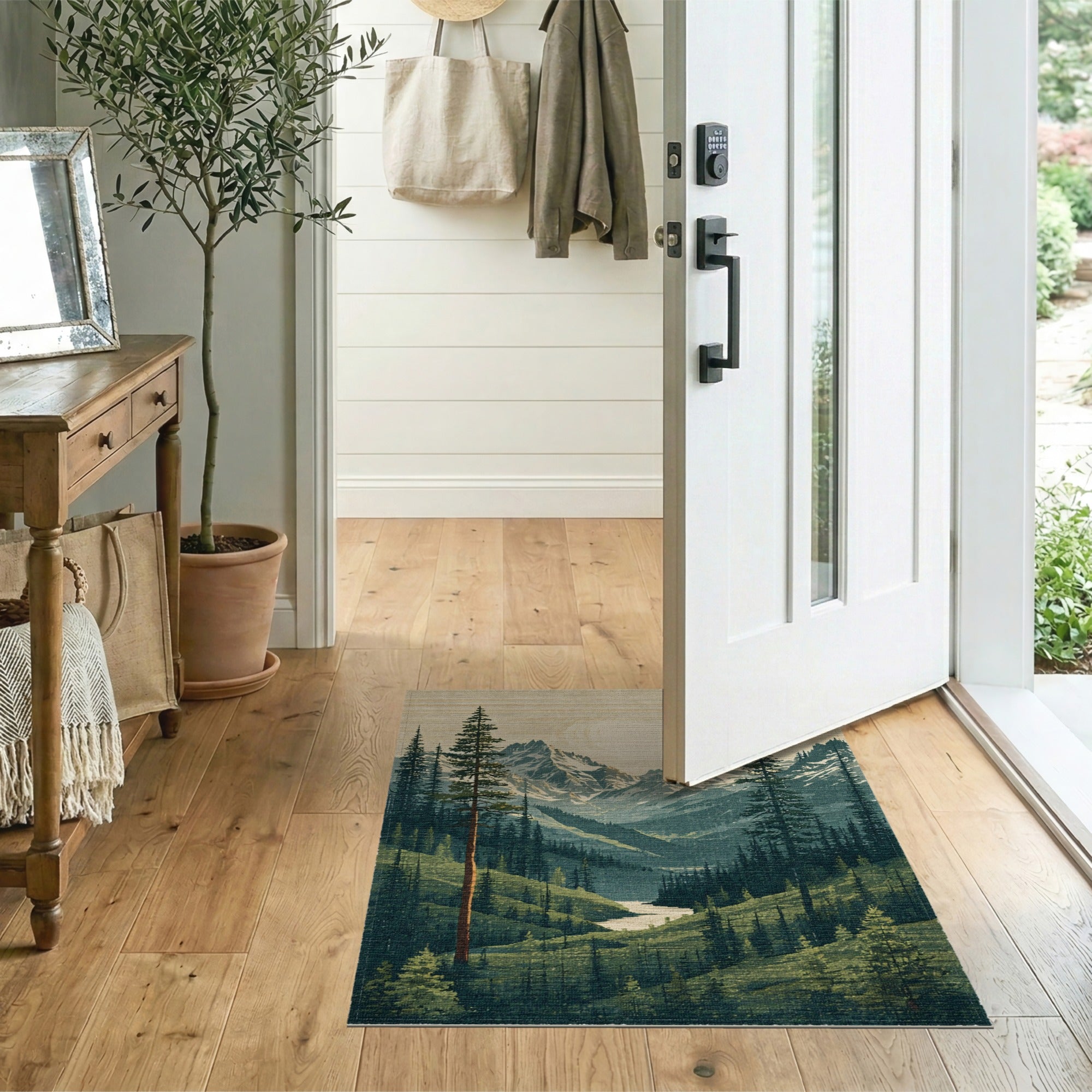 Mountain Forest Valley Area Rug