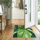Bold Green Monstera Leaf Area Rug