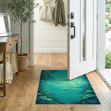 Verdant Teal Koi Pond Area Rug