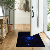 Cosmic Blue Spiral Galaxy Area Rug