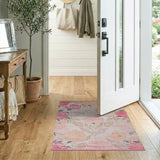 Pink Floral Vintage Pink Peony Floral Area Rug