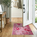 Blush Pink Peony Floral Area Rug