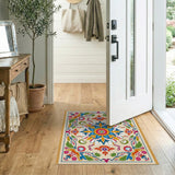 Vibrant Multi-Color Persian Floral Medallion Rug