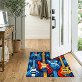 Vibrant Electric Guitar Abstract Area Rug