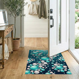 Teal Pearl Bubble Shimmer Area Rug