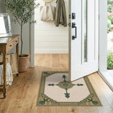 Beige and Neutral Ornate Floral Medallion Area Rug