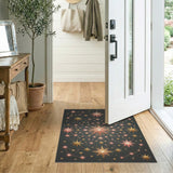 Pink Gold Star Constellation Area Rug