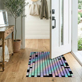 Iridescent Pixel Grid Area Rug