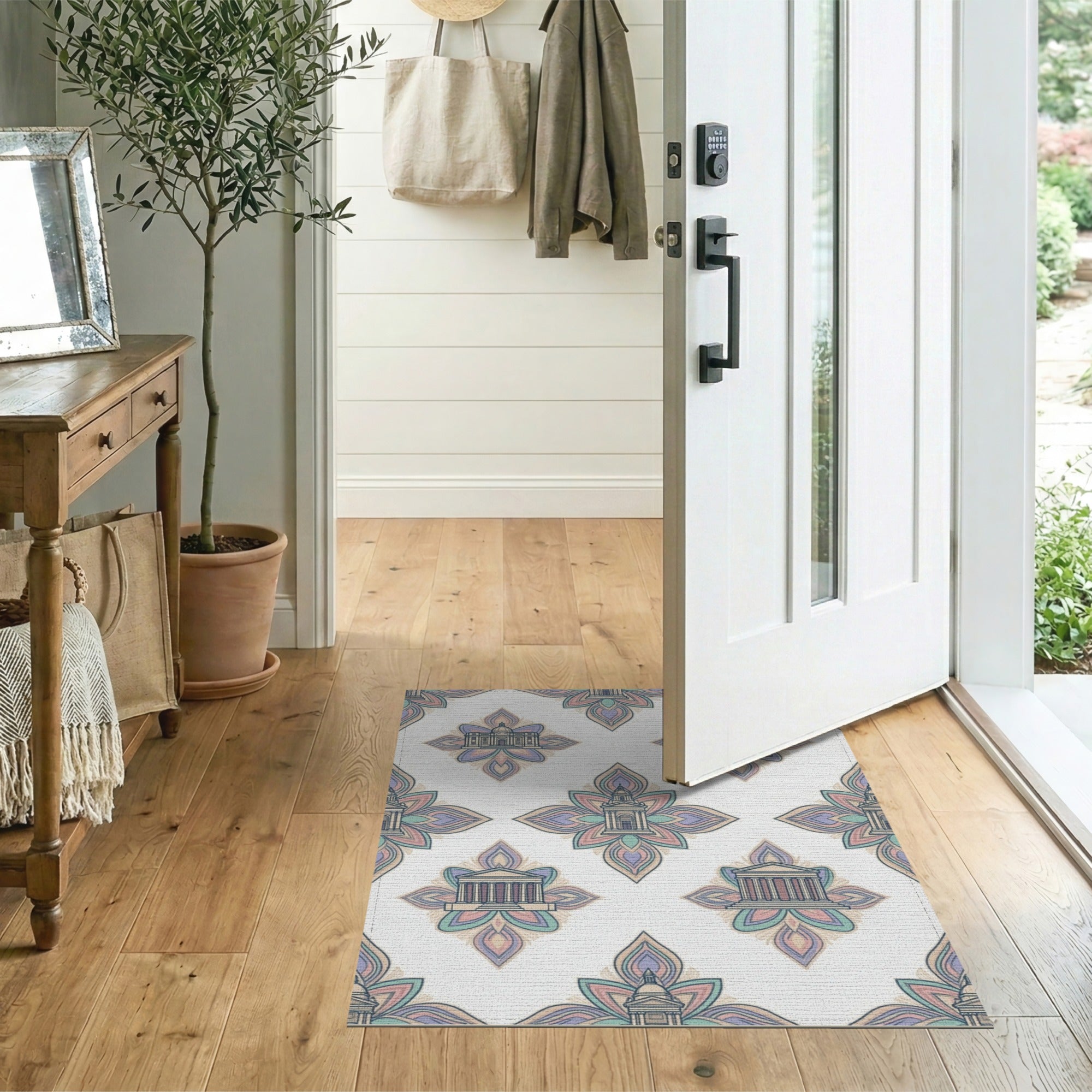 Pastel Architectural Mandala Area Rug