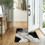 Black and White Black White Gold Marble Area Rug