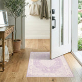Purple Persian Medallion Washable Area Rug