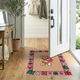 Whimsical Cat Unicycle Christmas Area Rug