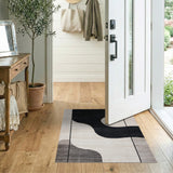 Bold Black Abstract Curve Area Rug