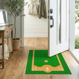 Baseball Diamond Green Turf Area Rug